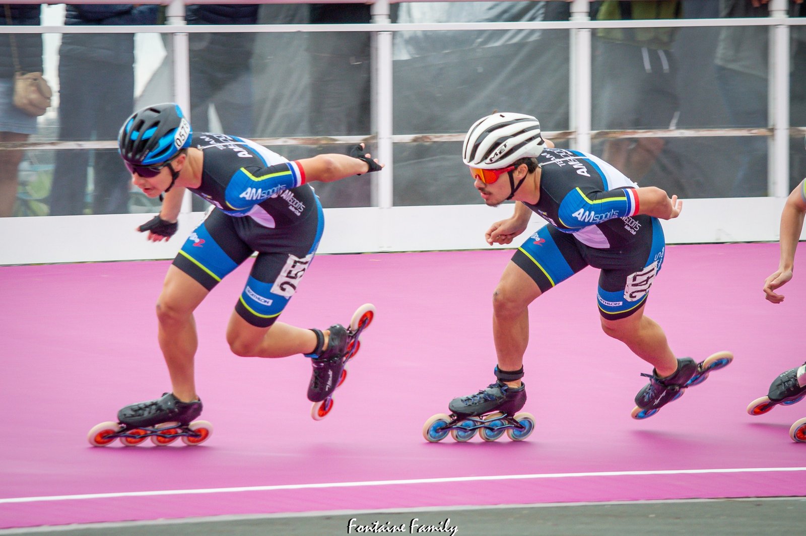 Patineurs AMSports roue dans roue - Charles Paquet et Tristan Faron